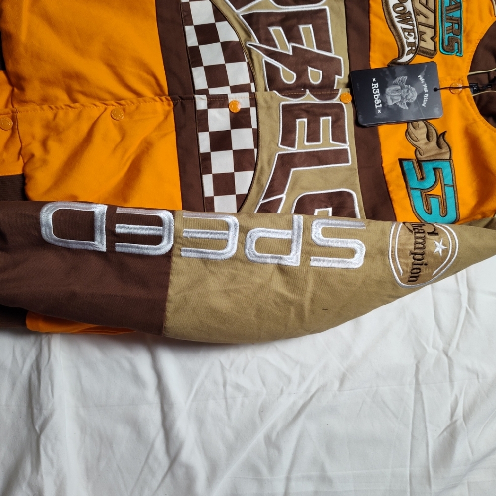 NWT Rebels Racing Jacket Small - Orange and Brown - Picture 5 of 13